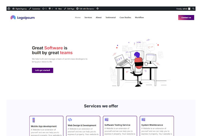 build one page website, single page website, wordpress landing page design